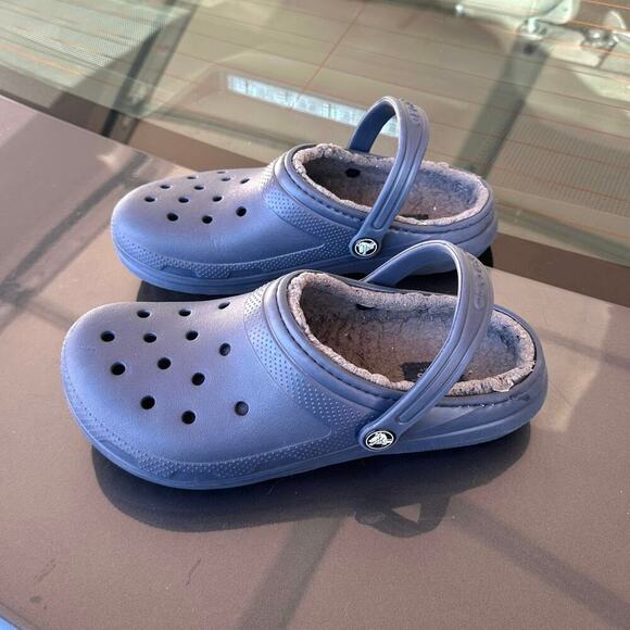 Crocs Classic Lined Clogs Big Kids Size J 5 Blue - Picture 7 of 14